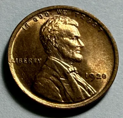Sale Photo Thumbnail #577: 1920-P CHOICE BU RED CONDITION LINCOLN CENT AS PICTURED. $5 DOMESTIC SHIPPING.