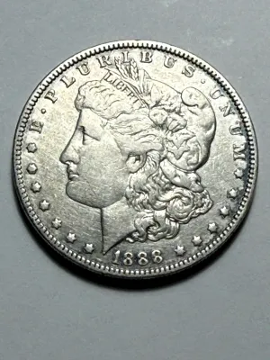 Sale Photo Thumbnail #608: SCARCE "HOT LIPS" 1888-O EF CONDITION DDO BRUSHED MORGAN SILVER DOLLAR AS PICTURED. $5 DOMESTIC SHIPPING.