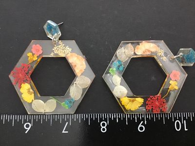 Acrylic Like Dried Floral Statement Earrings