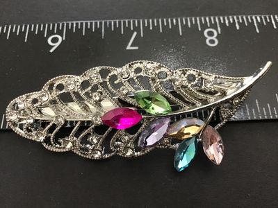 France Barrette Signed Rhinestone