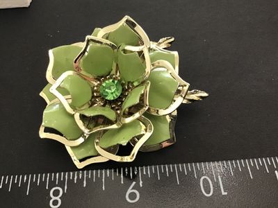 Beautiful Chunky Enamel Rhinestone Brooch