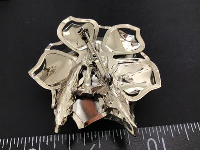 Beautiful Chunky Enamel Rhinestone Brooch