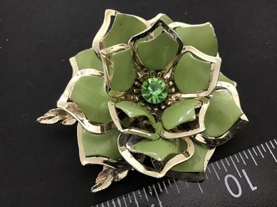 Beautiful Chunky Enamel Rhinestone Brooch