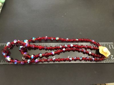 Red Glass Choker Necklace Beatiful Clasp Vintage