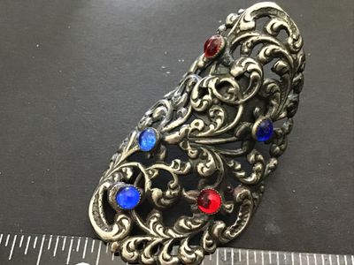 Vintage Open Works Glass Statement Ring Unique