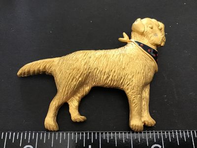 Enamel Bandana Dog Brooch Large