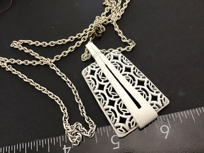 White Enamel Vintage Necklace Vintage