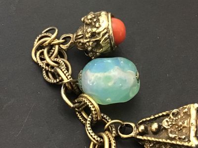 Gorgeous Vintage Great Condition Stone Glass Exceptional Statement Bracelet