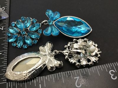 Aqua Blue Glass Statement Earrings