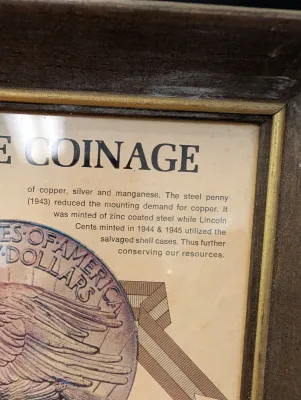 "Wartime Coinage" Framed U.S. Coin Set