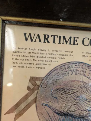 "Wartime Coinage" Framed U.S. Coin Set