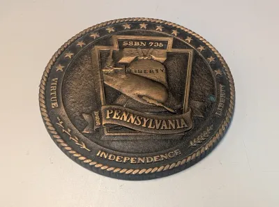 6" USN USS Pennsylvannia SSBN-735 Medallion