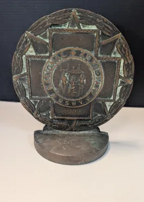 Cast Iron National Auxiliary U.S.W.V United Spanish War Veterans Doorstop