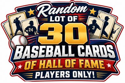 30 Original Baseball Cards of Hall Of Fame Players Only