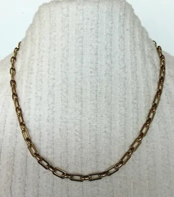 Sale Photo Thumbnail #21: The Limited Goldtone Paperclip Chain Necklace 22-25 in
This is a stylish goldtone paperclip chain necklace from The Limited, measuring 22-25 inches in length. It features lobster closure and is made of goldtone mixed metal, giving it a luxurious look. The