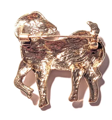 **NEW ARRIVAL** All GOLD COLORED "RAMSHORN" BROOCH (1½" x 1¾") with Dots & Swirls Body a Gold Tone Setting