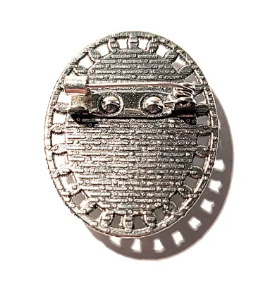 **NEW ARRIVAL** Oval "Blessed Mary" BROOCH (1¼" x 1") on a Silver Tone Setting