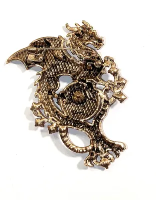**NEW ARRIVAL** Large Red, White & Blue Enameled USA FLYING DRAGON BROOCH (3" x 2") with Red Stones and Enamel Inserts on a...