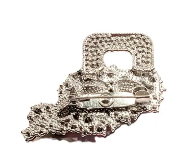 **NEW ARRIVAL** Large PINK Stones BROOCH (1¾" x 1¼") with "Square Loop" on a Silver Tone Setting