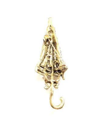 **NEW ARRIVAL** Lavender Stones UMBRELLA BROOCH (2½" x ¾") with Gold Colored Top & Handle and Jeweled Edge on a Gold Tone...