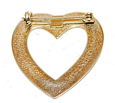 Light Gold Colored Brushed HEART PIN (1¼" x (1¼")