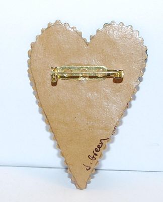 Unique TRIANGLE USA FLAG BROOCH (2¼" x 1¾") on Crinkled Matboard