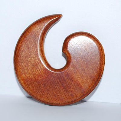 All WOOD CIRCLE "G" BROOCH (2¼" Diam.) with Gold Tone Pin Clasp