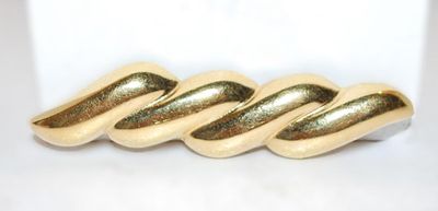 All Gold Colored "4 Waves" BROOCH (3" x ¾") on a Gold Tone Setting