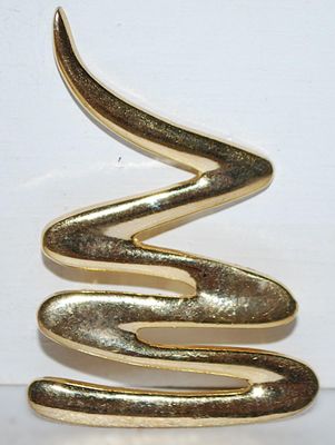 Gold Colored "Climbing Snake" BROOCH (2¼" x 1½") on a Gold Tone Setting