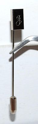 Letter "J" HAT PIN (4" L) with a Silver Tone Stem and Screw-on Security Clasp