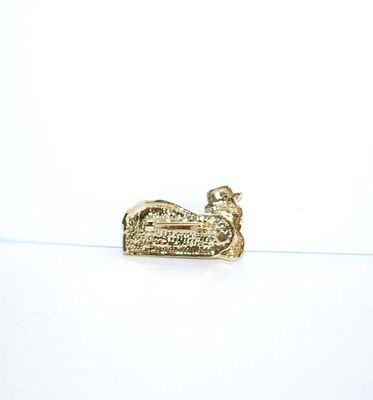 Small Enameled SNOWMAN with Gold Accents BROOCH (1" x ½") with Snow Topped "Merry Christmas" Banner on a Gold Tone...