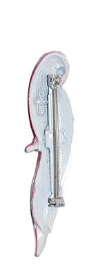 Red & Pink Painted Metal PARROT BROOCH (2¼" x ½") with Silver Tone Pin
