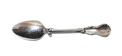 Silver Colored SPOON BROOCH (2½" x ½") - Marked "PAT #......- in Silver Tone Setting