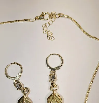 Drop Opaque LEMON YELLOW Beveled & Jeweled JEWELRY SET with NECKLACE (16" L, Pendant + GOLD Tone Chain/Lobster Clasp) and...
