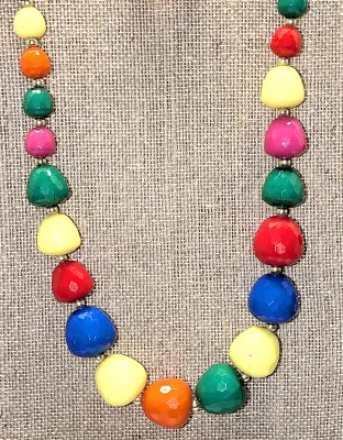 Multicolor GLOBES JEWELRY SET with NECKLACE (21" L+ Lobster Clasp) and MATCHING EARRINGS with Wire Hook Clasp