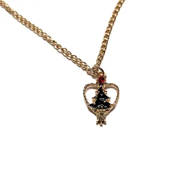 Christmas Holiday REINDEER Enameled NECKLACE (20" L + Pendant Combo) JEWELRY SET with MATCHING EARRINGS with Circle Snap-Close Clasp