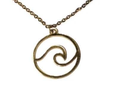 Gold Colored SWIRLED CIRCLE JEWELRY SET with NECKLACE (17" L + Lobster Clasp) & MATCHING BRACELET (2" Opening + Lobster...