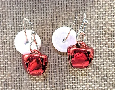 Fun CHRISTMAS HOLIDAY BELLS JEWELRY SET with NECKLACE (Silver Tone 18" L) & BRACELET (Silver Tone, 2"-4" Opening)...