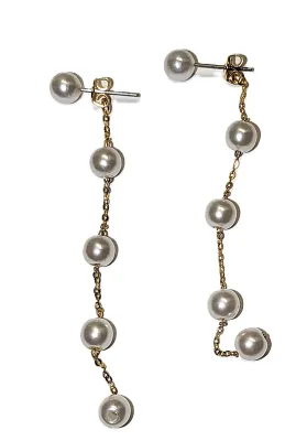 "Pearls, Pearls and More Pearls" JEWELRY SET with NECKLACE (17" L + Single Faux Pearl + Gold Tone Chains) JEWELRY SET with...