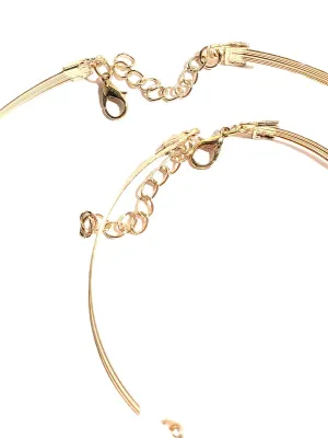 *** NEW ARRIVAL *** JEWELED "Stiff Choker" CIRCLE JEWELRY SET (NECKLACE (Wire 7"-9" Opening) and BRACELET (2½"...