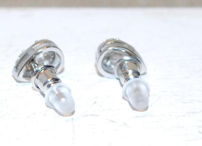 Cluster Clear Stones Pear Shaped Earrings Set on a Post Back