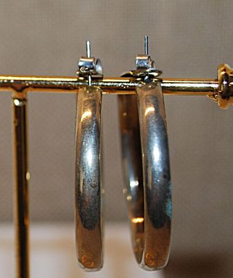 VINTAGE 1950-1960's Swag Brass Colored Earrings (1¼" Diam.) with a Stud Clasp