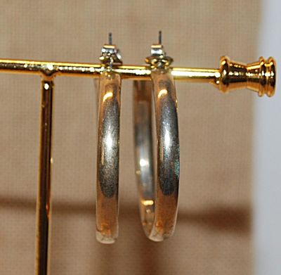 VINTAGE 1950-1960's Swag Brass Colored Earrings (1¼" Diam.) with a Stud Clasp