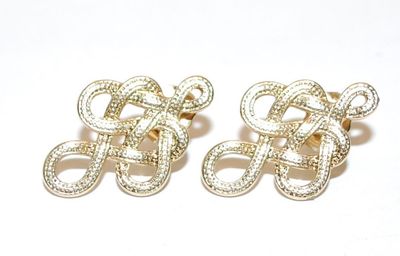 Gold Colored "NOODLES" EARRINGS Set with a Stud Post Clasp