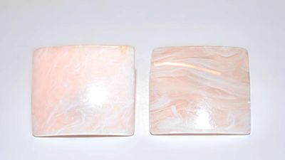 Pink Swirls Square Acrylic EARRINGS (1" x 1") Set with Stud Post Clasp