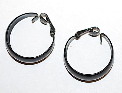 All BLACK Metal EARRINGS Set with Spring Snap Clasp