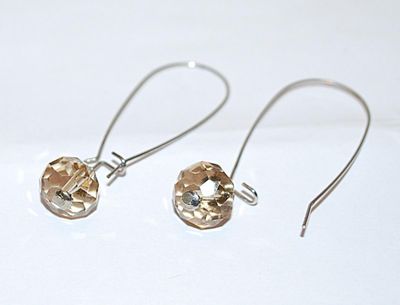 Single Acrylic Beveled BEAD EARRINGS Set with Very Large Wir Hook Clasp