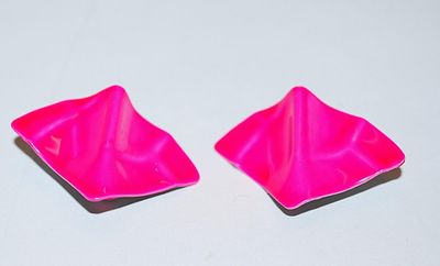 Bright PINK Metal EARRINGS Set with Snap Clasp