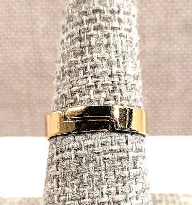 **NEW ARRIVAL** Size 7½ Lightweight Gold Colored "GRILL" RING with ADJUSTABLE SPLIT Gold Tone Band (2.2g)