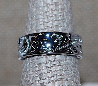 Size 7 Infinity Style "Loops & Swirls" RING with Graphics Designed Silver Tone NO STONES Band (7.0g)